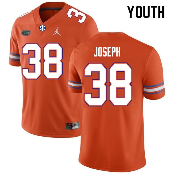 NCAA Florida Gators Carlson Joseph Youth #38 Nike Orange Stitched Authentic College Football Jersey YJK2864PX